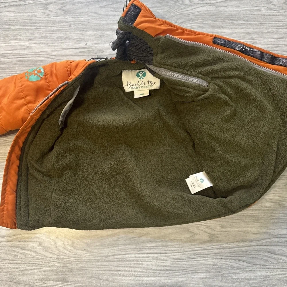 Buckle Me Baby Toastier Toddler Coat Orange Green Size 18 Months